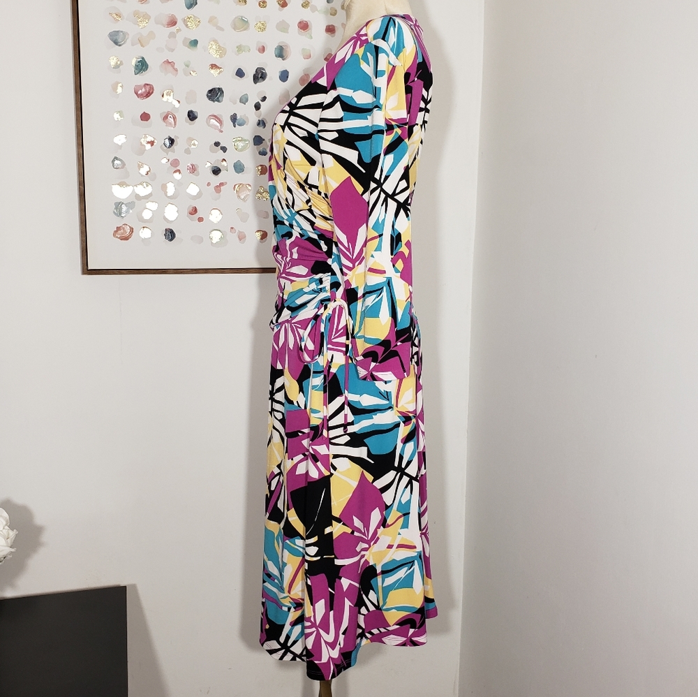 Kasper geometric floral wrap dress size 4 - Picture 2 of 7